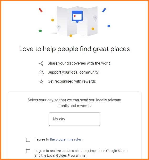 Google Local Guides SIgnup