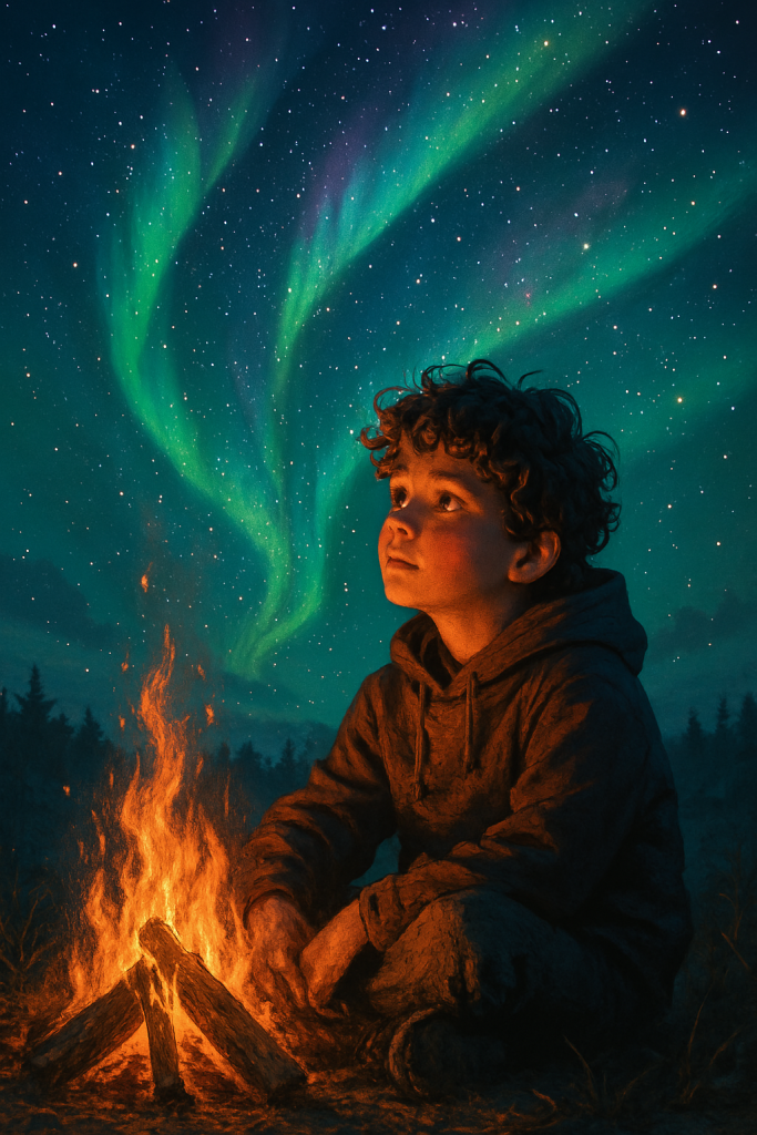 boy with curly hair wearing a hoodie