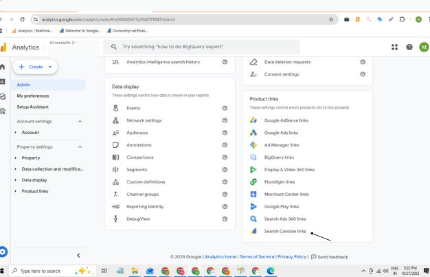 Link Search Console to Google Analytics 4