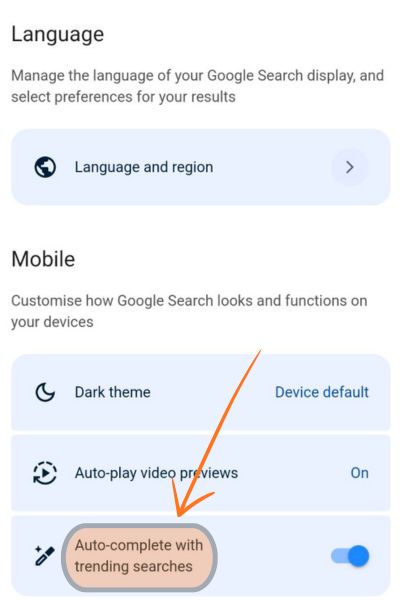 Autocomplete with trending searches