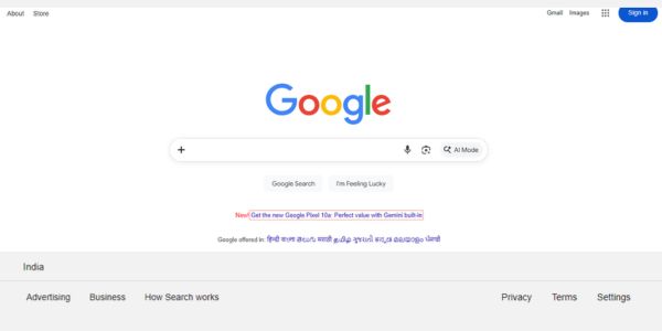 Open a browser of your choice and visit Google.com