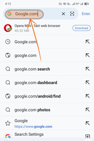 Open your browser and go to google