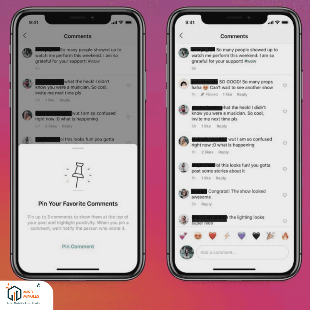 pin comment in instagram