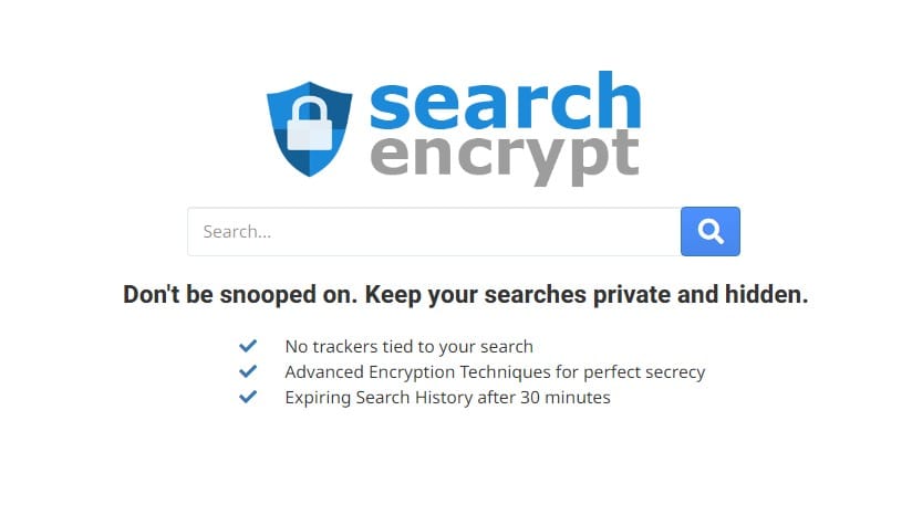 List Of Search Engines: Search Encrypt