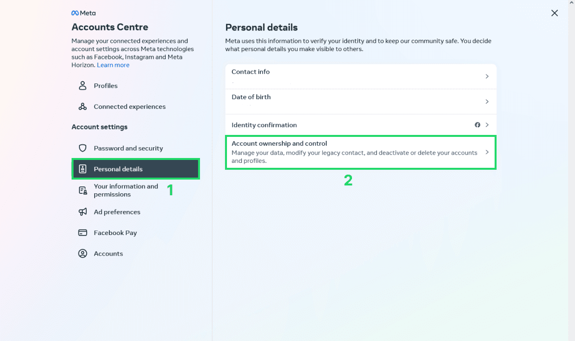 account deletion in deletion