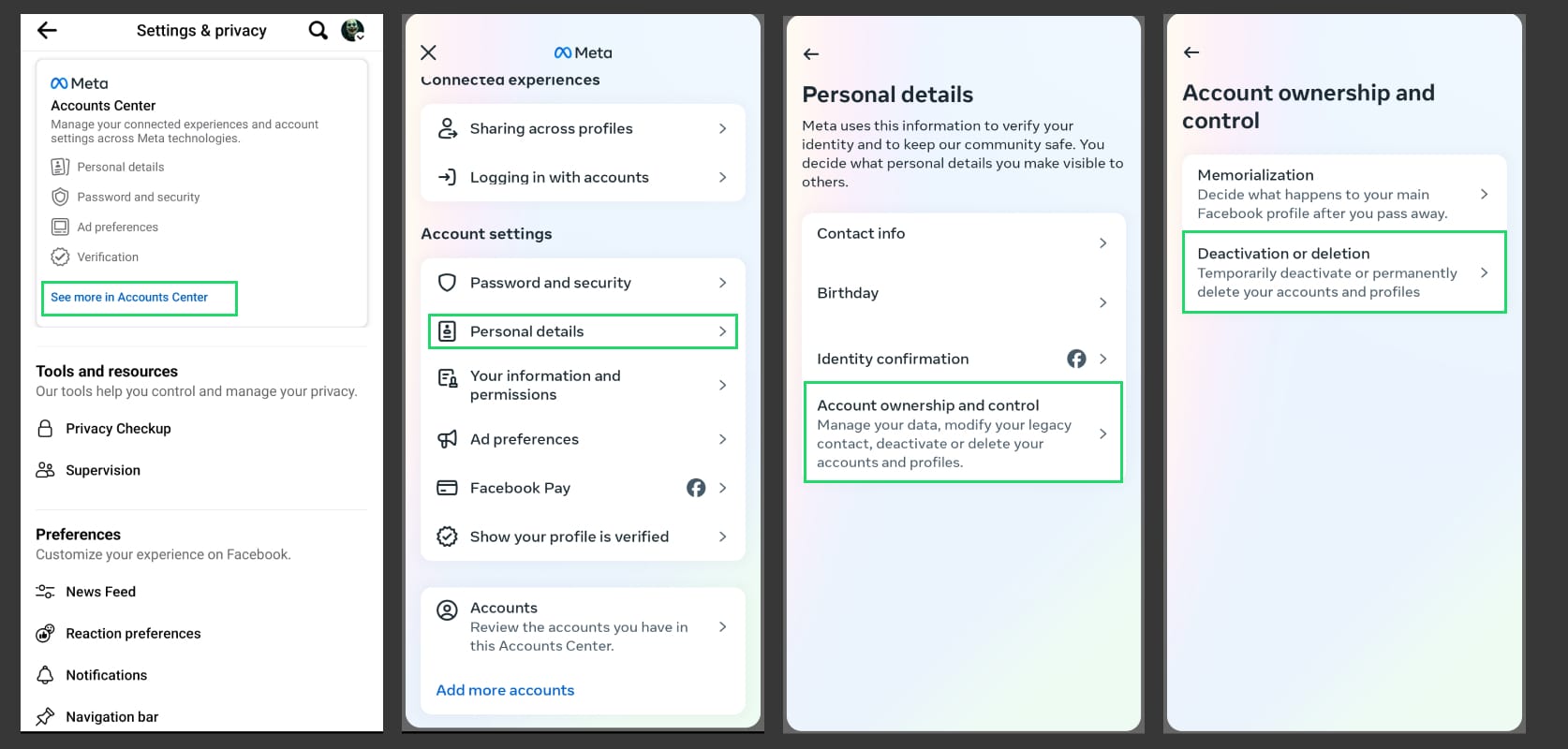 how to delete facebook account on phone
