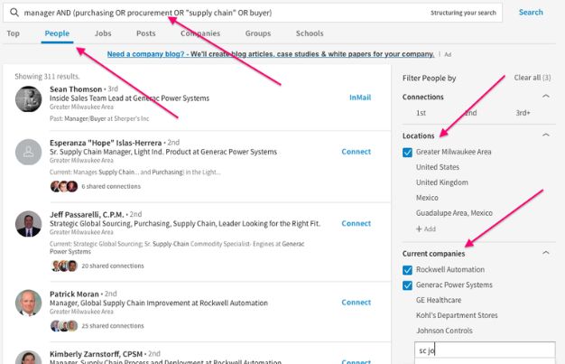 Go to LinkedIn and enter the name of the person in the search box, then press enter to view the profile