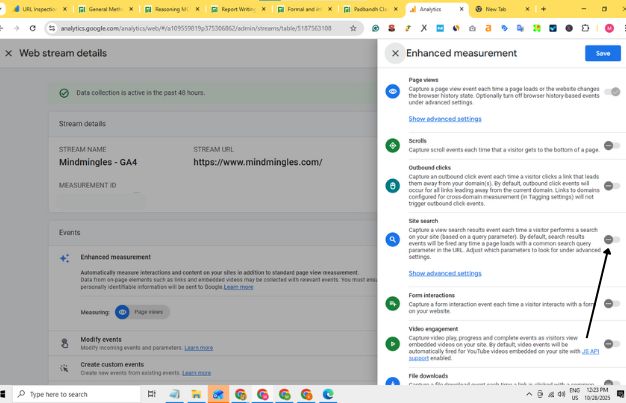 Capture site search keywords
