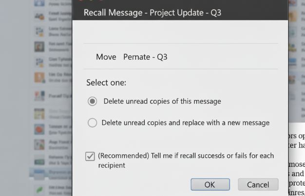 Check “Tell me if recall succeeds or fails for each recipient.