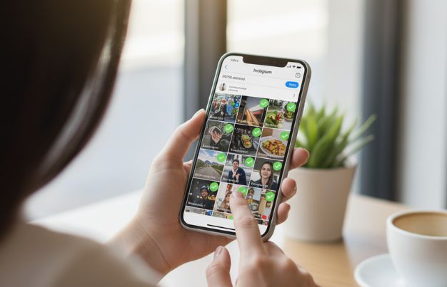Select “Select Multiple” and choose up to twenty photos or videos from your gallery.