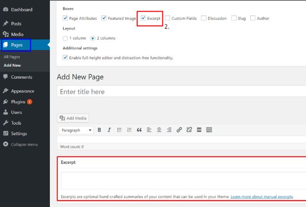Add an Excerpt (Optional)